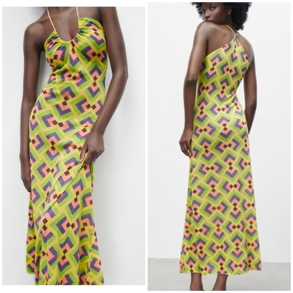 Zara geometrical jacquard knit dress NEW - Picture 2 of 7